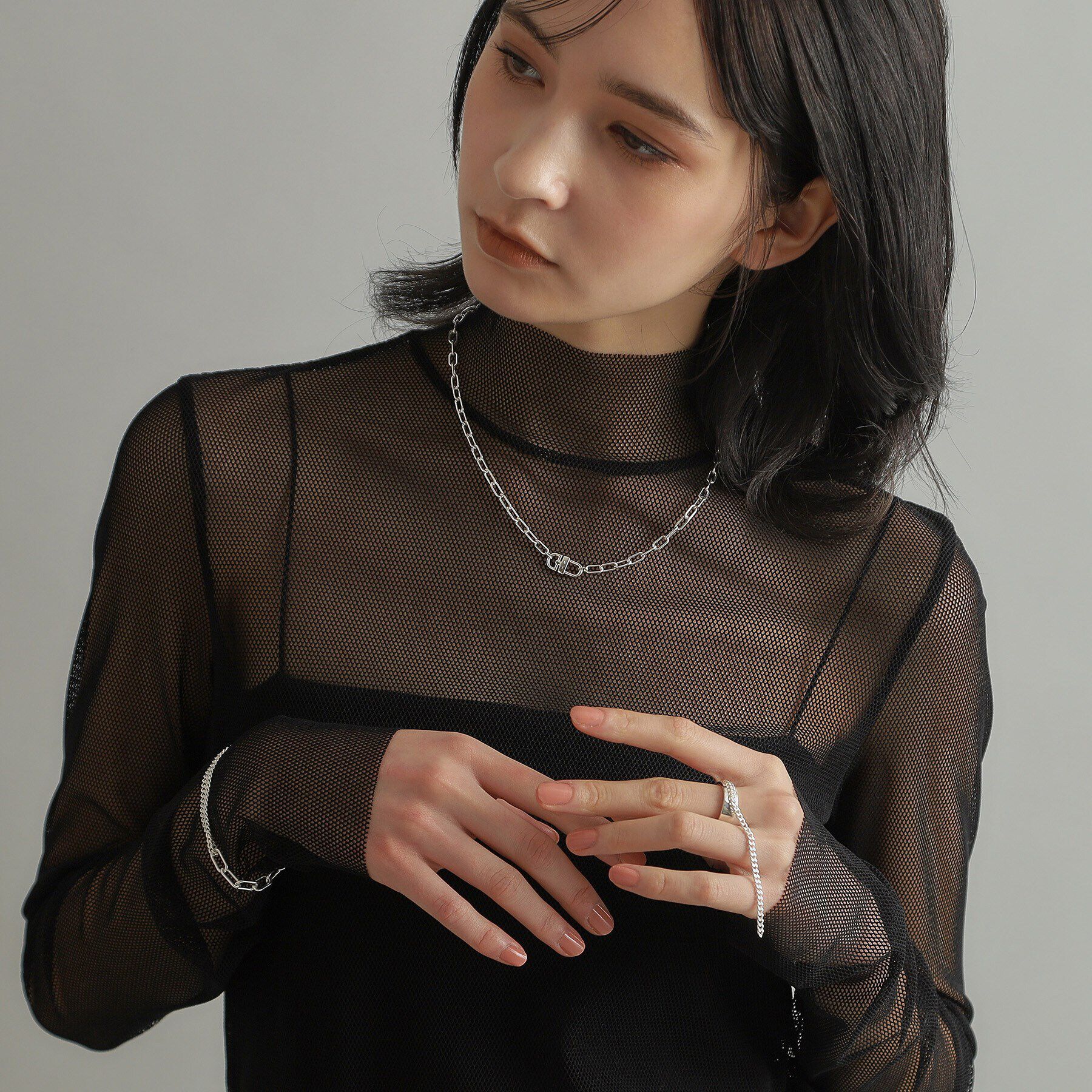 COCOSHNIK ONKITSCH「シルバー ロックモチーフネックレス」|ネックレス|