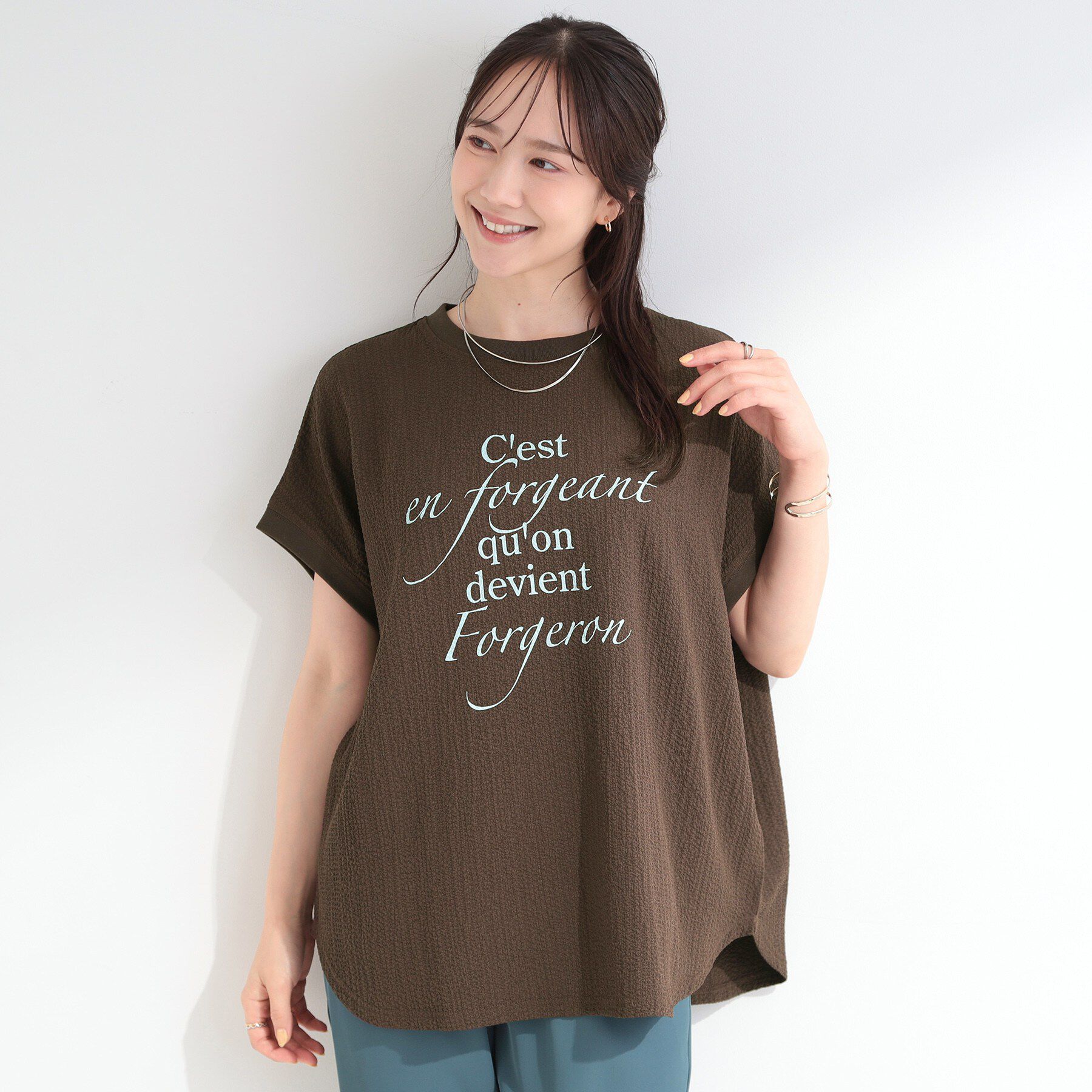 SHOO･LA･RUE「【洗濯機可】ぽこぽこさらさら アソートTシャツ」|Tシャツ・カットソー|