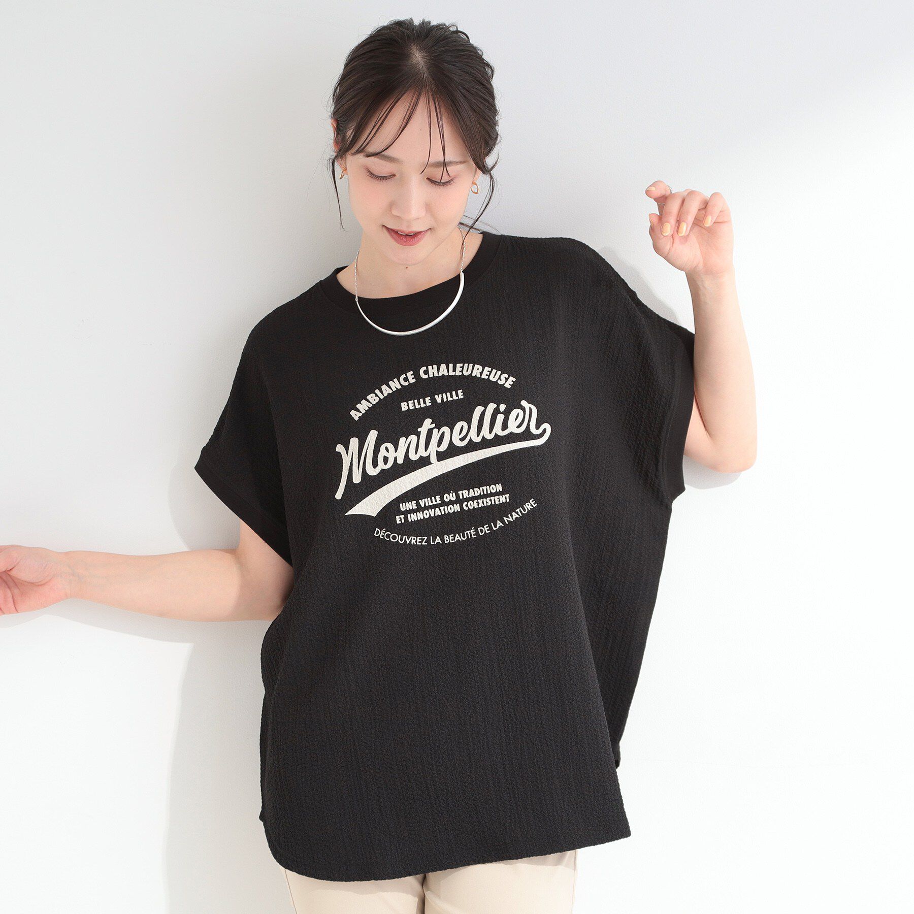 SHOO･LA･RUE「【洗濯機可】ぽこぽこさらさら アソートTシャツ」|Tシャツ・カットソー|