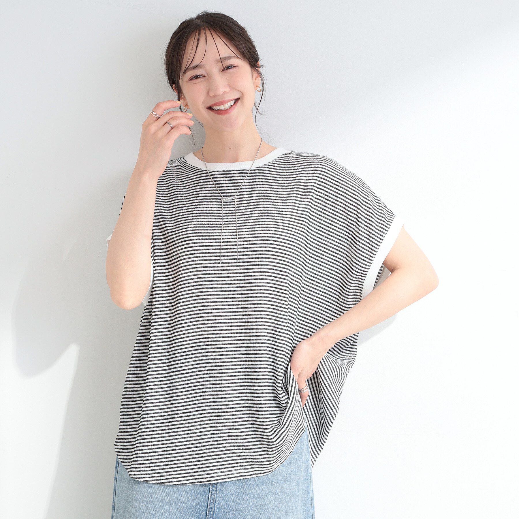 SHOO･LA･RUE「【洗濯機可】ぽこぽこさらさら アソートTシャツ」|Tシャツ・カットソー|