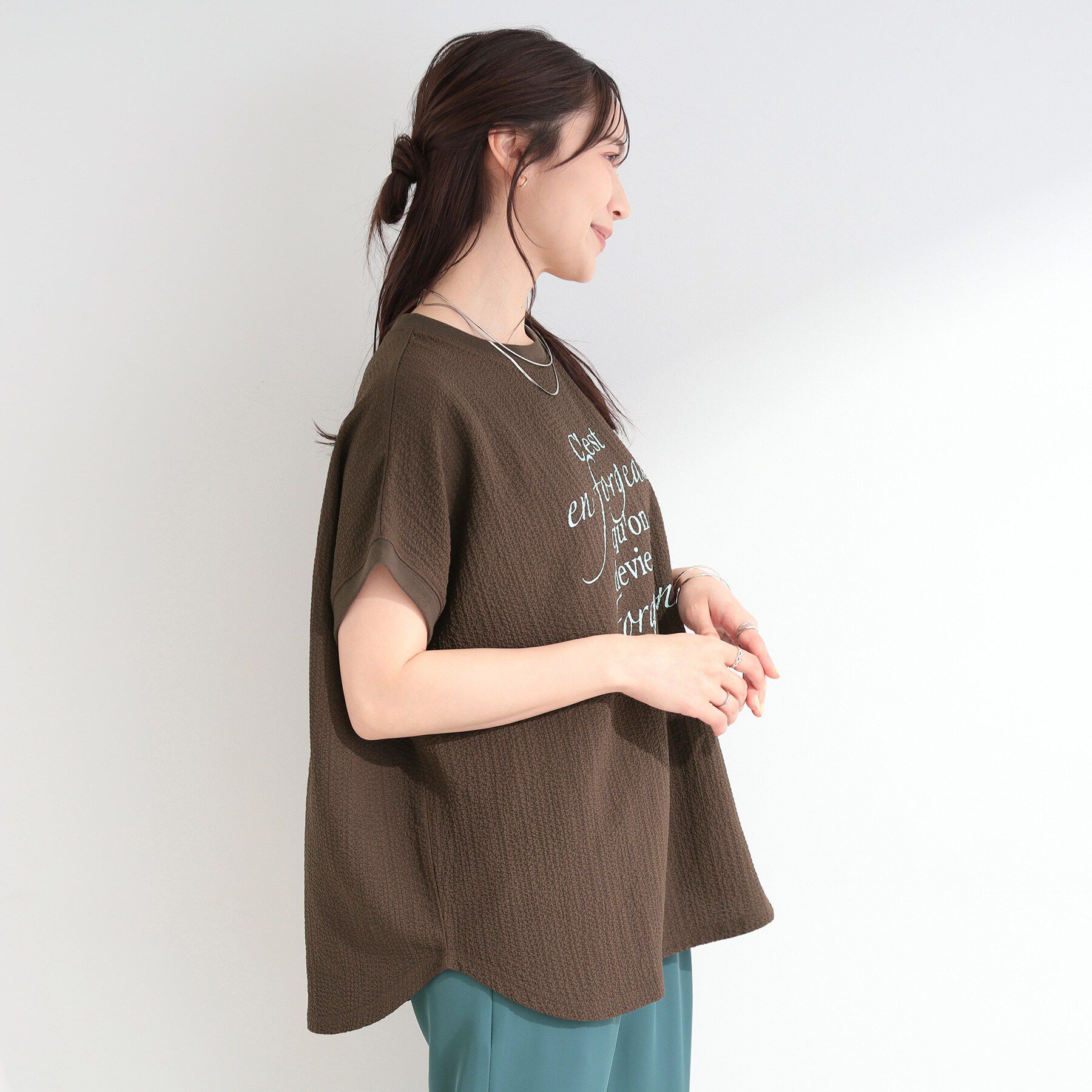 SHOO･LA･RUE「【洗濯機可】ぽこぽこさらさら アソートTシャツ」|Tシャツ・カットソー|