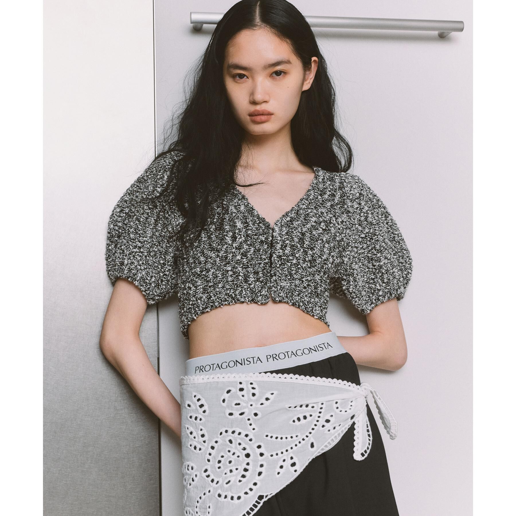 CODE A「cloudy puff cardigan」|カーディガン|ブラック(019)