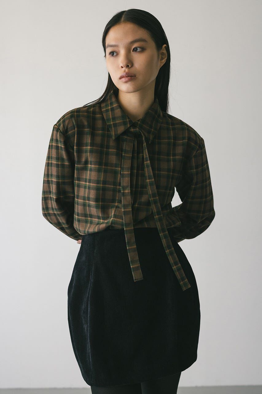 STYLEMIXER「パワーショルダーチェックシャツ」|シャツ・ブラウス|BRN