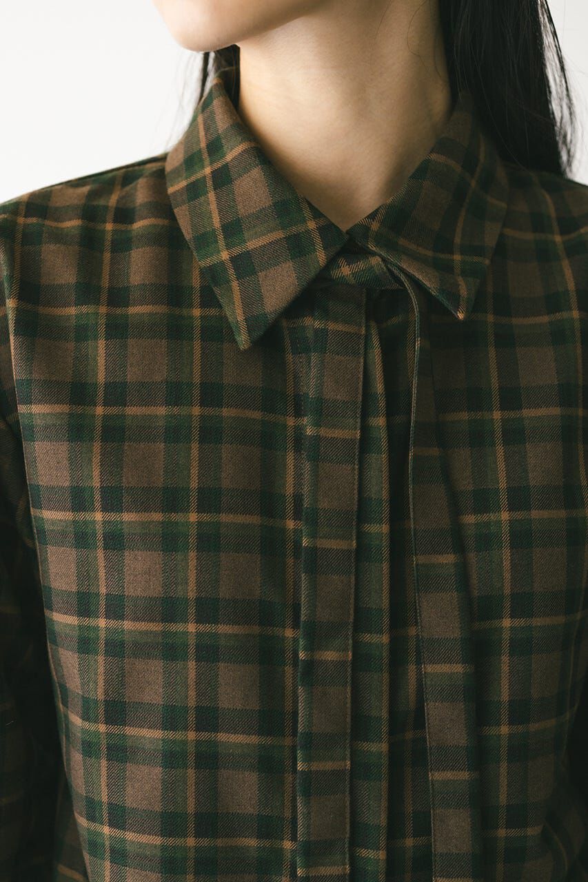 STYLEMIXER「パワーショルダーチェックシャツ」|シャツ・ブラウス|