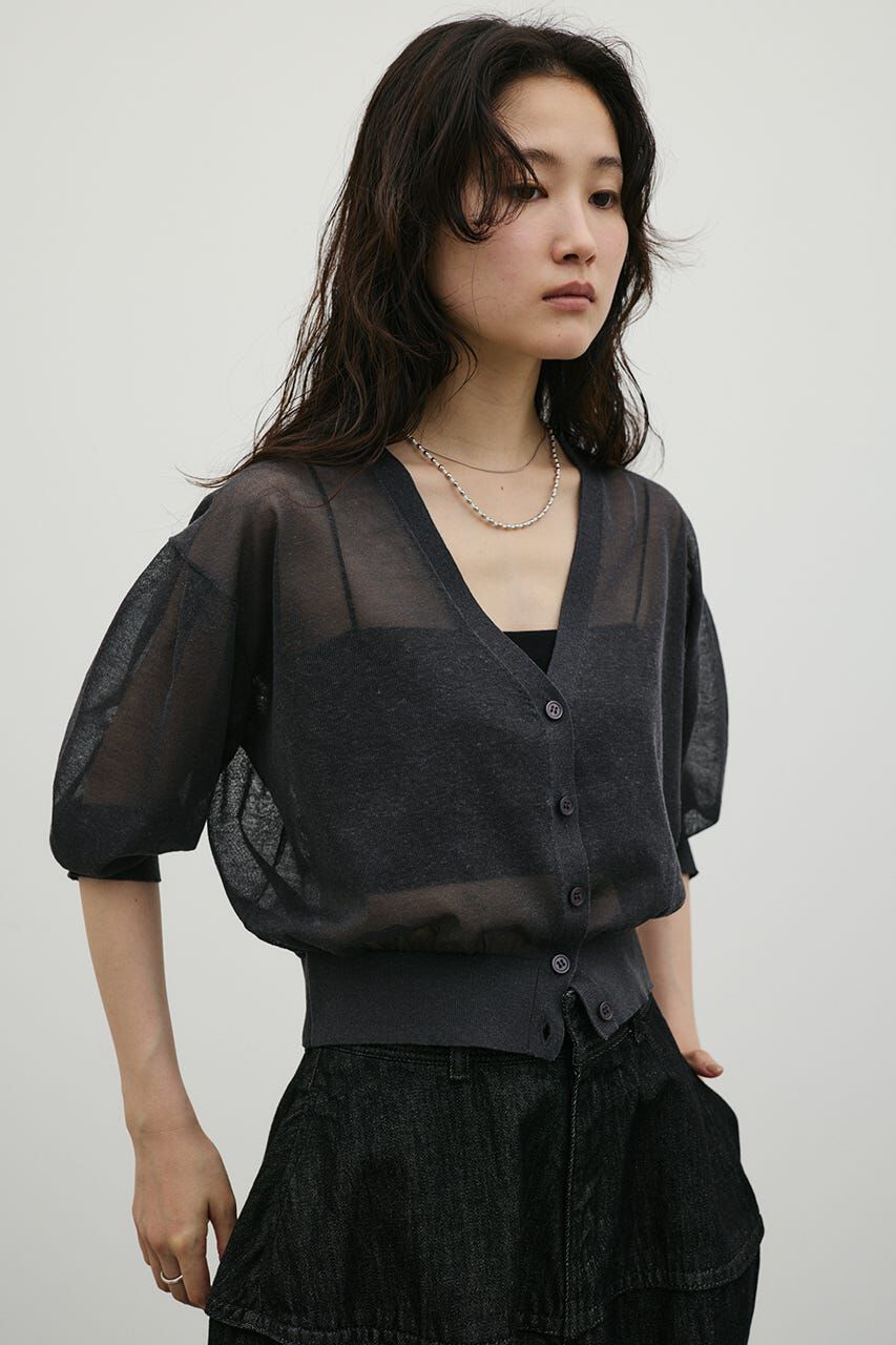 STYLEMIXER「シアーフォルムニットカーデ」|ニット・セーター|C.GRY