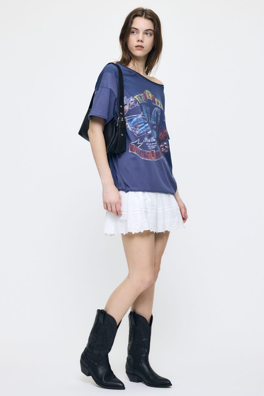 MOUSSY「EYELET HEM FLARE MINI スカート」|スカート|