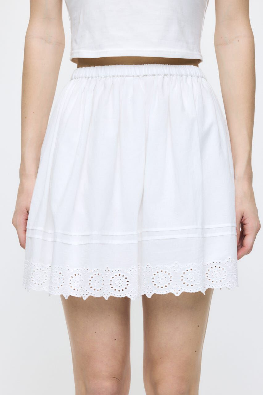 MOUSSY「EYELET HEM FLARE MINI スカート」|スカート|