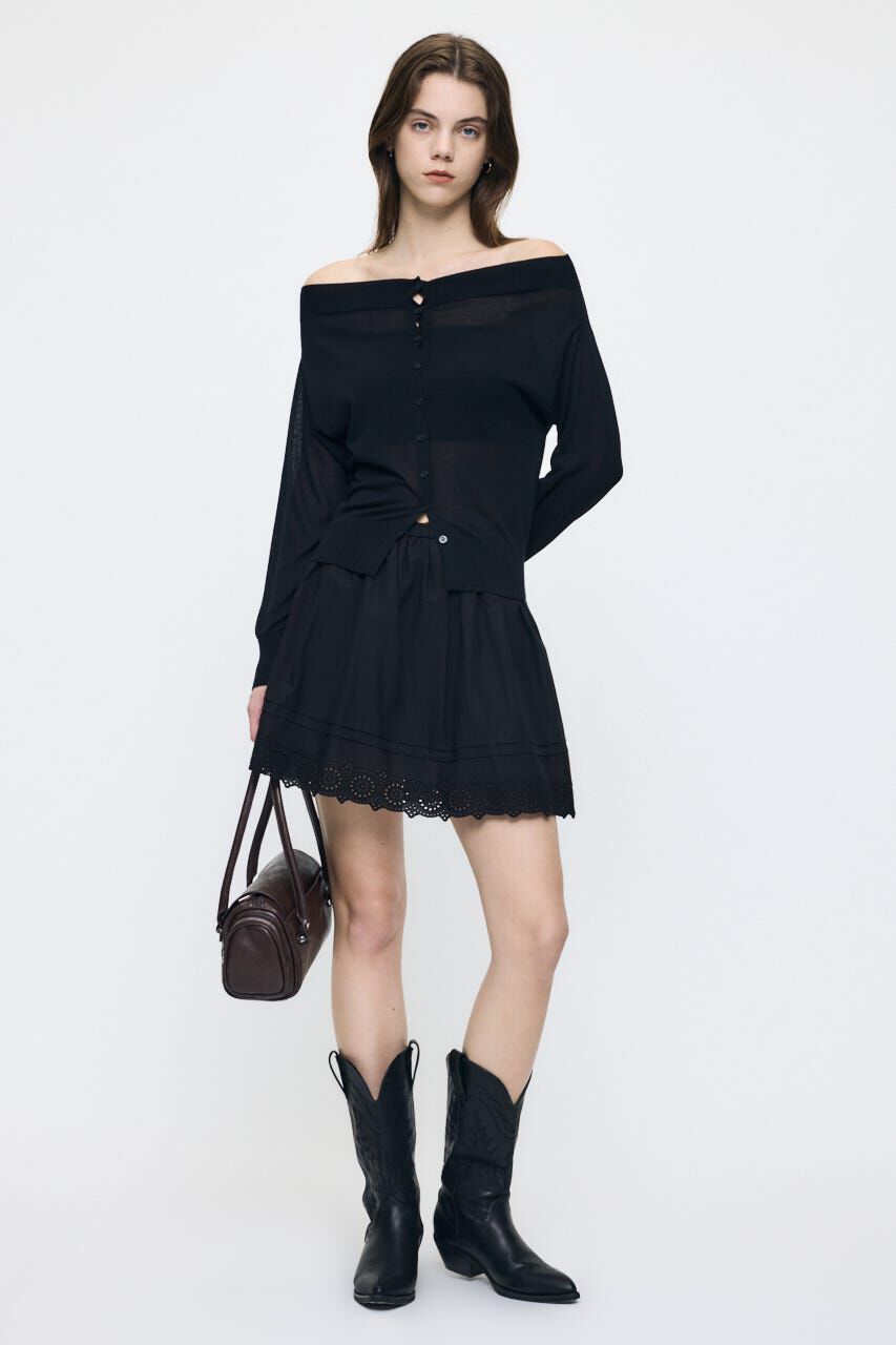 MOUSSY「EYELET HEM FLARE MINI スカート」|スカート|