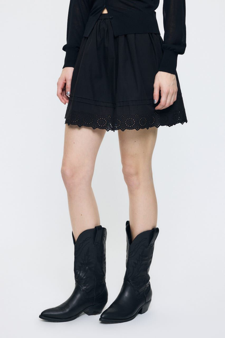 MOUSSY「EYELET HEM FLARE MINI スカート」|スカート|