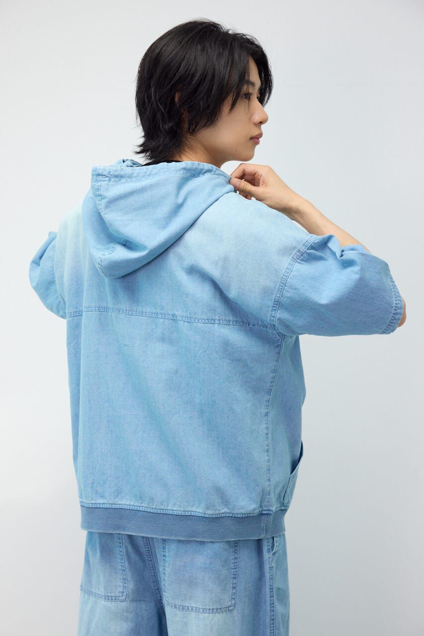 RODEO CROWNS「シャンブレーハーフスリーブZIPパーカー」|Tシャツ・カットソー|