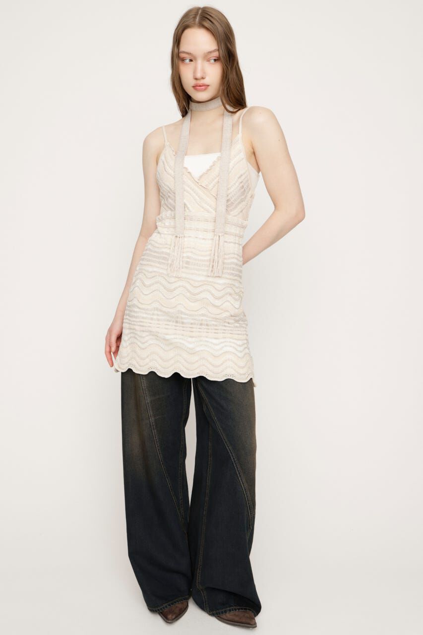 SLY「KNIT FRILL CAMI トップス」|キャミソール|