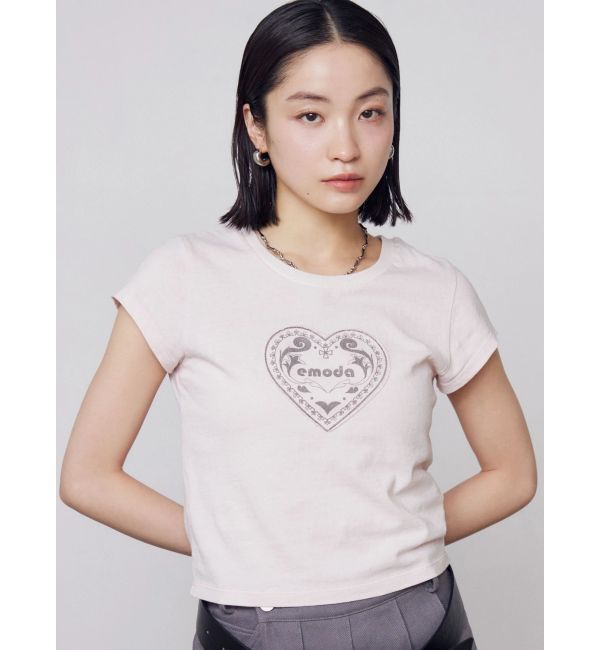 EMODA「エンブレムハートパッチTシャツ」|Tシャツ・カットソー|