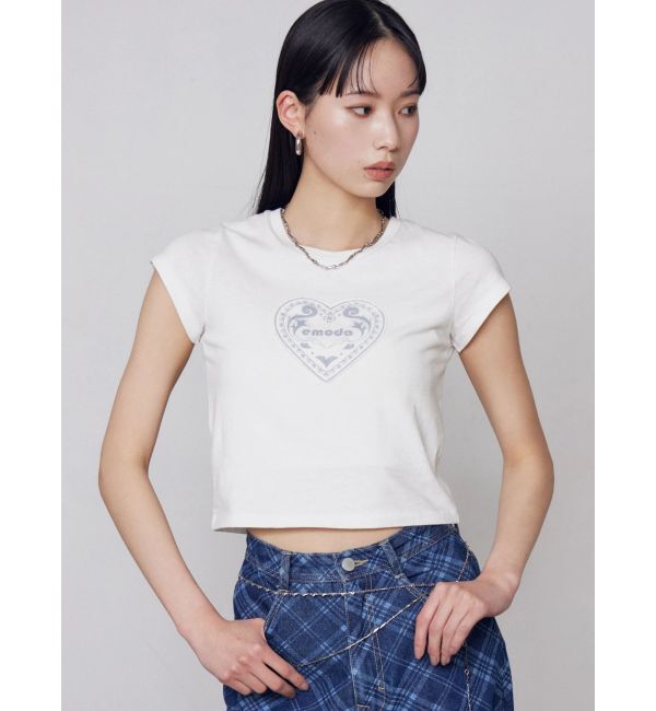 EMODA「エンブレムハートパッチTシャツ」|Tシャツ・カットソー|