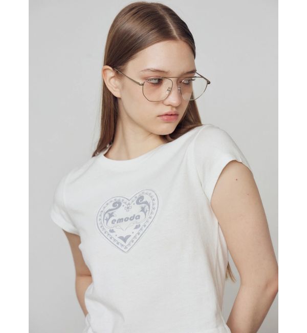 EMODA「エンブレムハートパッチTシャツ」|Tシャツ・カットソー|