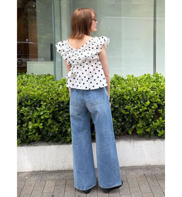 LAGUNAMOON「ベルトセミワイドデニムパンツ」|デニム|