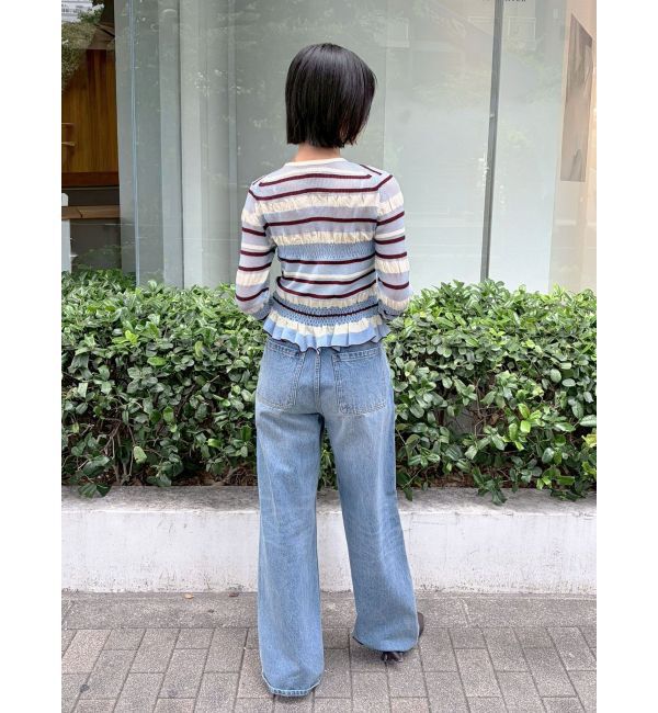 LAGUNAMOON「ベルトセミワイドデニムパンツ」|デニム|