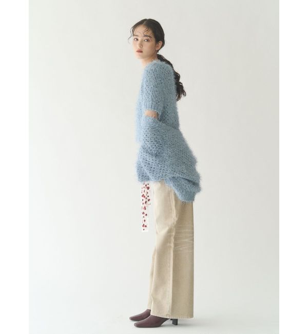 LAGUNAMOON「ベルトセミワイドデニムパンツ」|デニム|