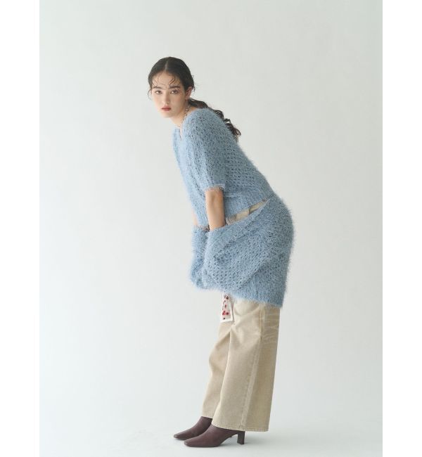 LAGUNAMOON「ベルトセミワイドデニムパンツ」|デニム|