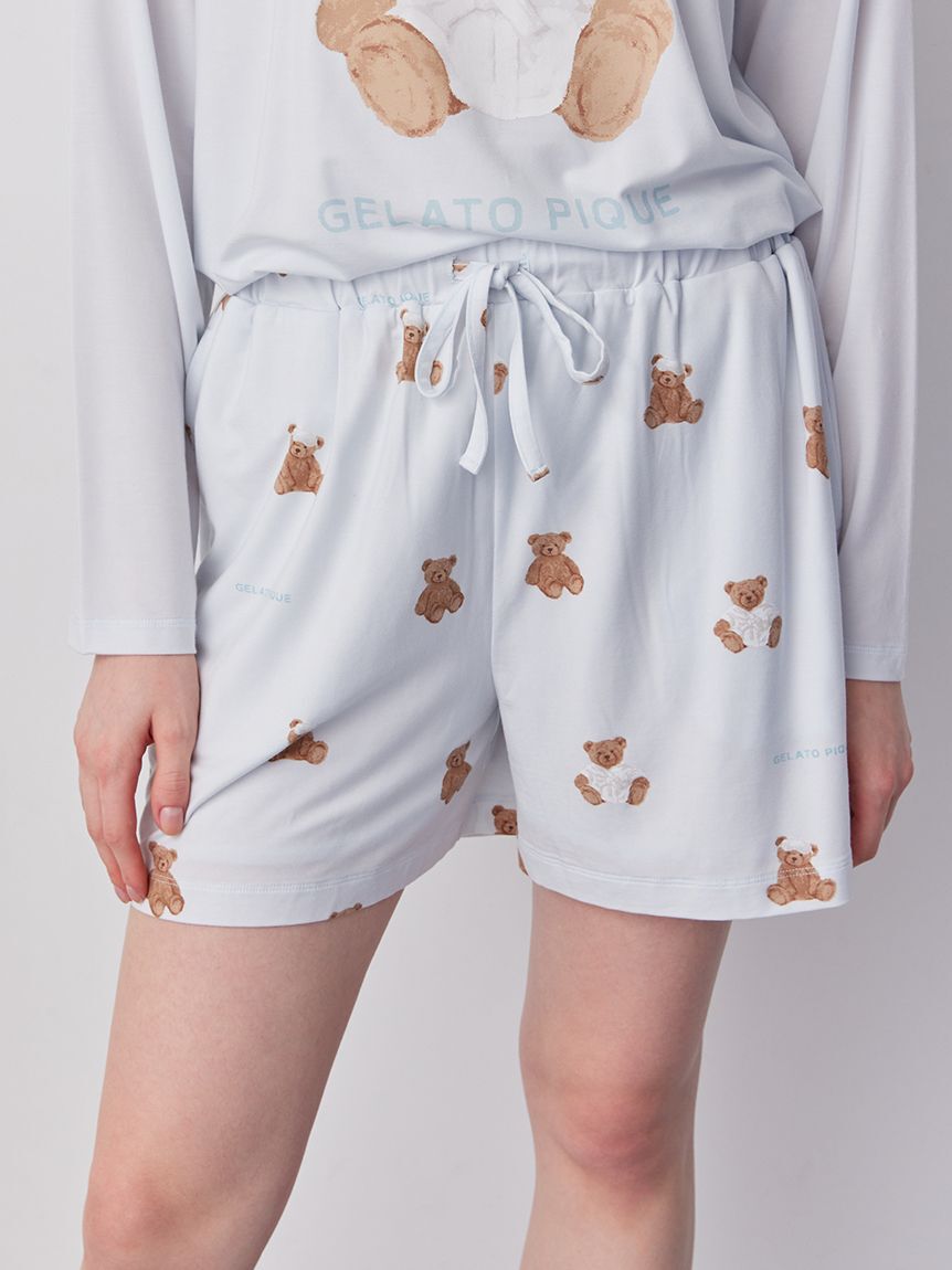gelato pique「抗菌防臭バスローブベア柄ショートパンツ」|ルームウェア|