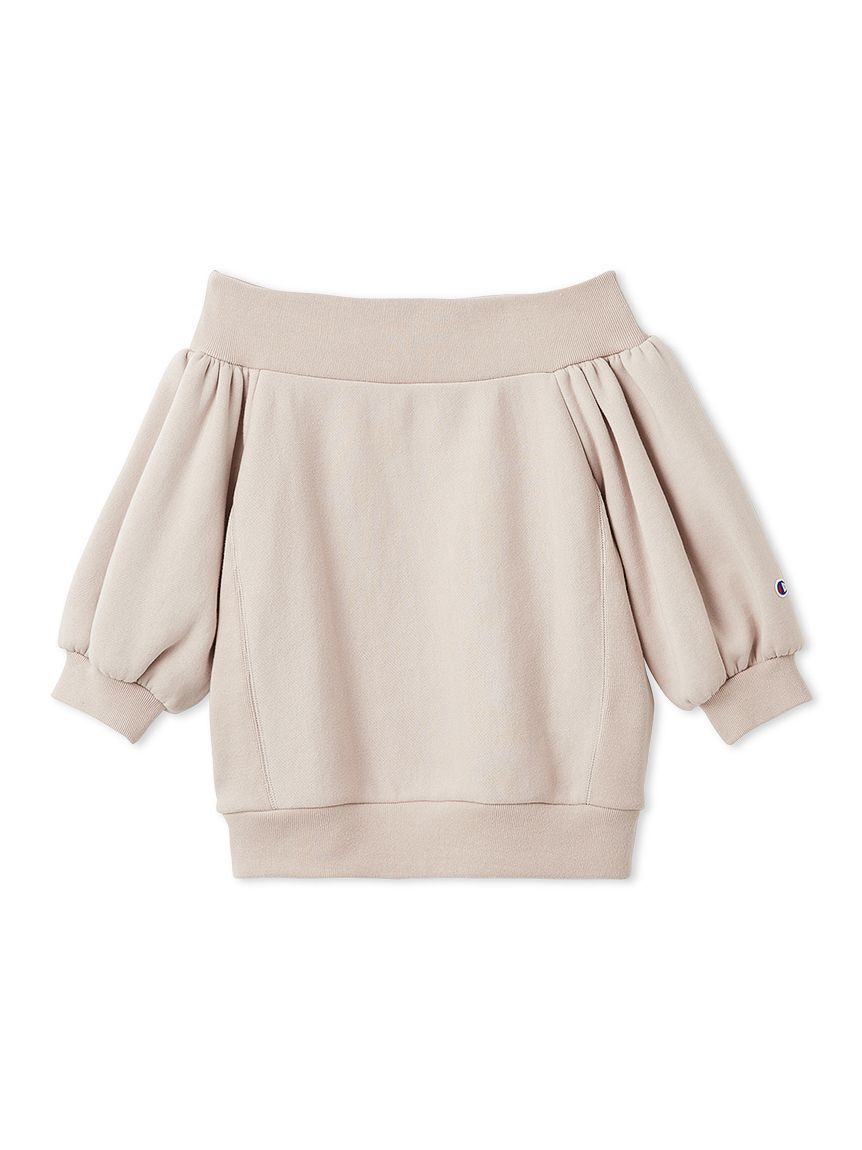 FRAY I.D「【FRAY I.D｜Champion】パフスリーブオフショルスウェット」|スウェット・ジャージ|