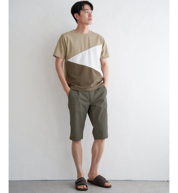 ikka「【接触冷感／吸水速乾】マルチファンクション斜め切り替えTシャツ」|Tシャツ・カットソー|