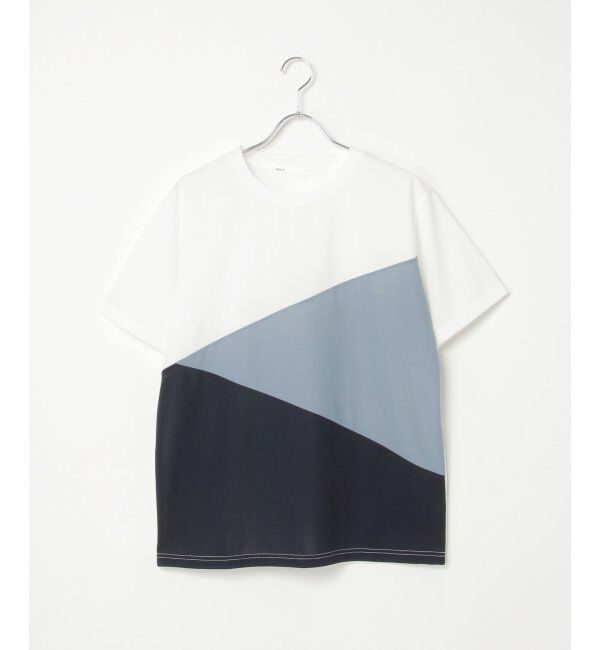 ikka「【接触冷感／吸水速乾】マルチファンクション斜め切り替えTシャツ」|Tシャツ・カットソー|