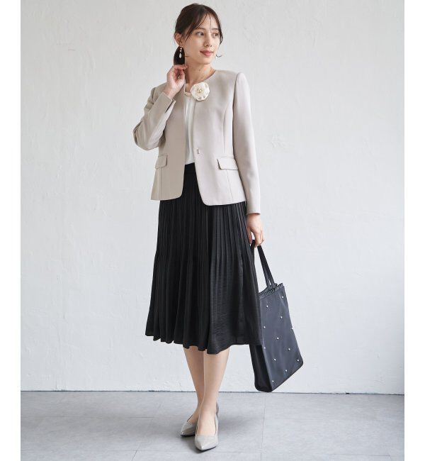 IKKA LOUNGE「サテンプリーツスカート」|スカート|