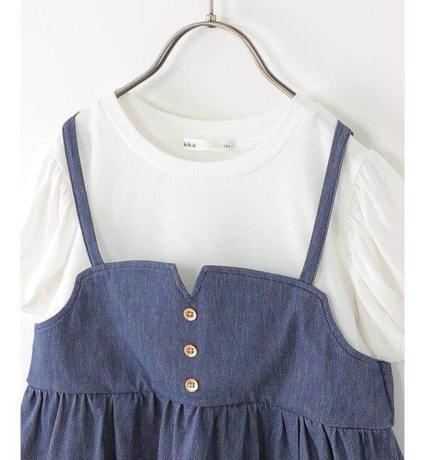 ikka kids「ニットデニムキャミドッキングプルオーバー（120~160cm）」|Tシャツ・カットソー|