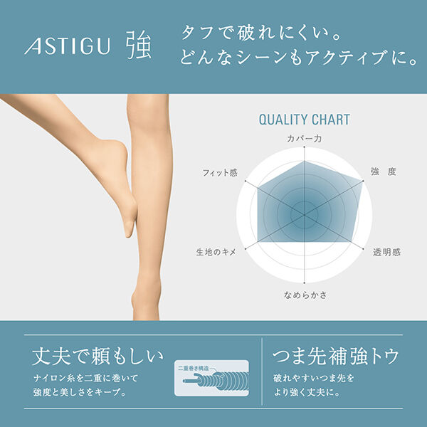  「ASTIGU(アスティーグ) 【強】破れにくい ストッキング AP6001 ベビーベージュ（378） 本体 (M)」|その他|