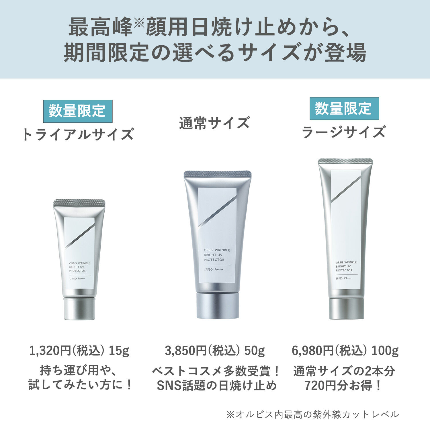 ORBIS「【特別価格】リンクルブライトUVプロテクター 医薬部外品 トライアルサイズ限定15g SPF50+・PA++++」|美容液・オイル・クリーム|