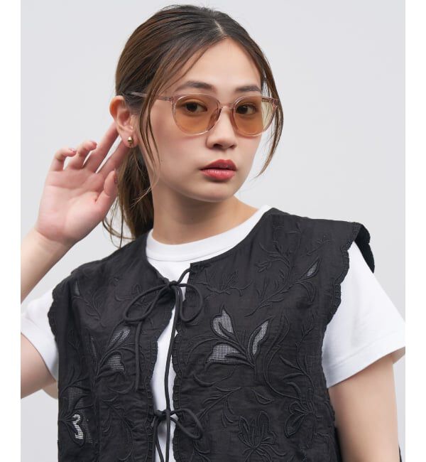  「SUNGLASSES COLLECTION ボストン型 サングラス | カラーレンズ 紫外線対策 UVカット」|サングラス|ライトピンク