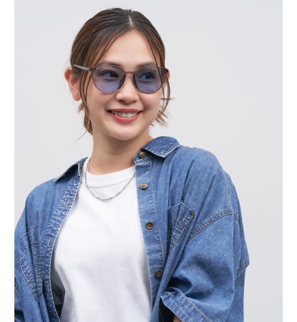  「SUNGLASSES COLLECTION ボストン型 サングラス | カラーレンズ 紫外線対策 UVカット」|サングラス|薄グレー1