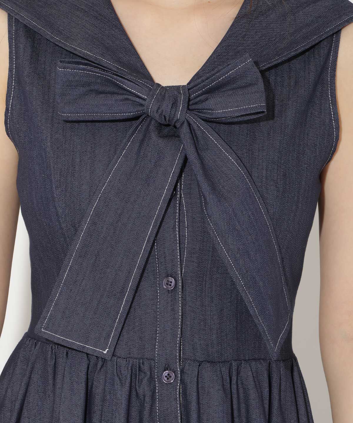 WILLSELECTION「セーラーカラーノースリーブシャツワンピース」|ワンピース|