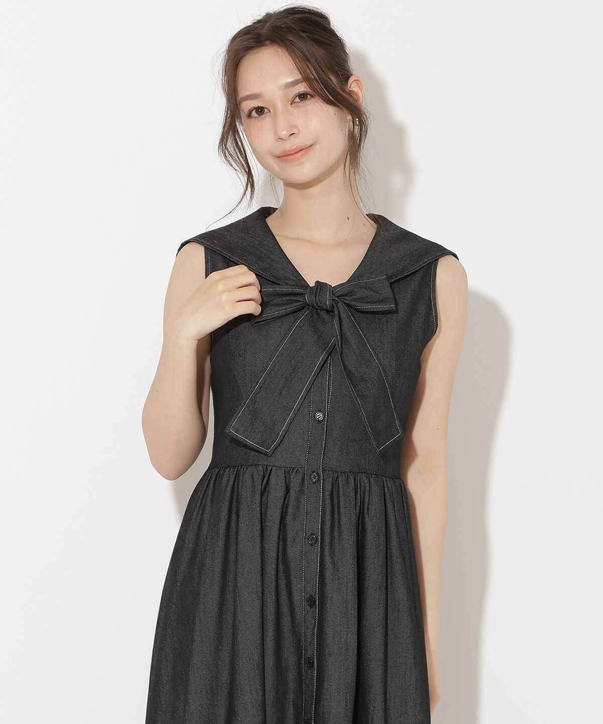 WILLSELECTION「セーラーカラーノースリーブシャツワンピース」|ワンピース|