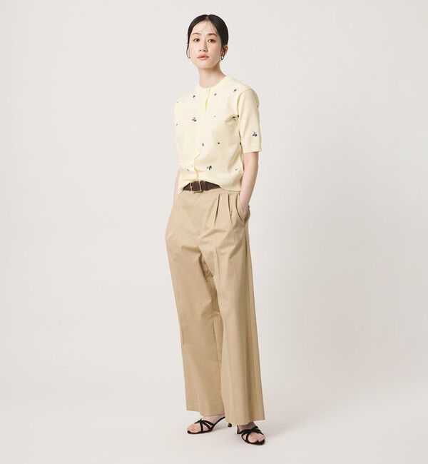 UNITED ARROWS「フラワー エンブロイダリー ショートスリーブ カーディガン ‐ウォッシャブル‐」|カーディガン|