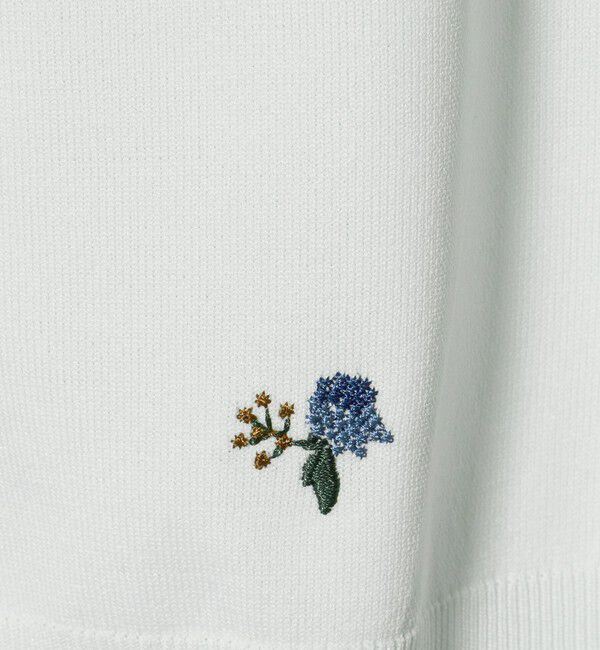 UNITED ARROWS「フラワー エンブロイダリー ショートスリーブ カーディガン ‐ウォッシャブル‐」|カーディガン|