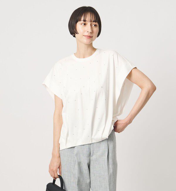 UNITED ARROWS「ビジュー Tシャツ ‐接触冷感‐」|Tシャツ・カットソー|WHITE