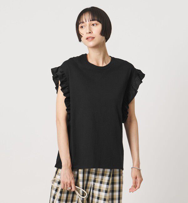 UNITED ARROWS「＜dahl&rsquo;ia＞フリル スリーブ Tシャツ」|Tシャツ・カットソー|
