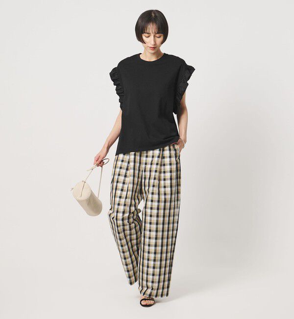 UNITED ARROWS「＜dahl&rsquo;ia＞フリル スリーブ Tシャツ」|Tシャツ・カットソー|