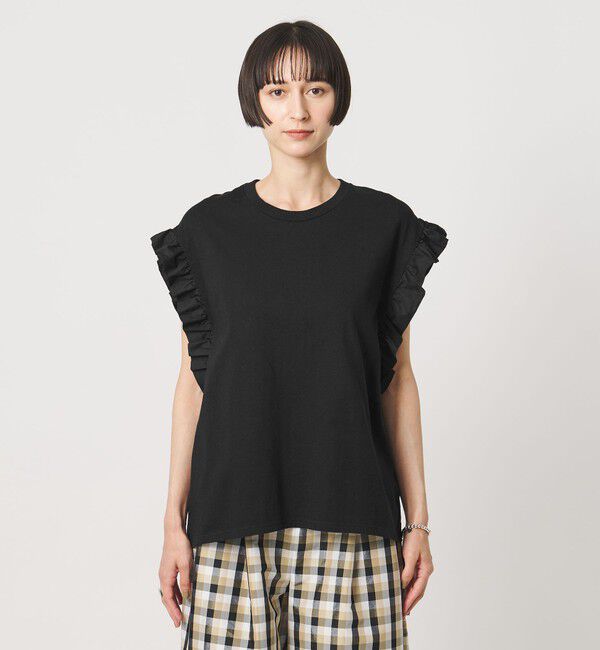 UNITED ARROWS「＜dahl&rsquo;ia＞フリル スリーブ Tシャツ」|Tシャツ・カットソー|