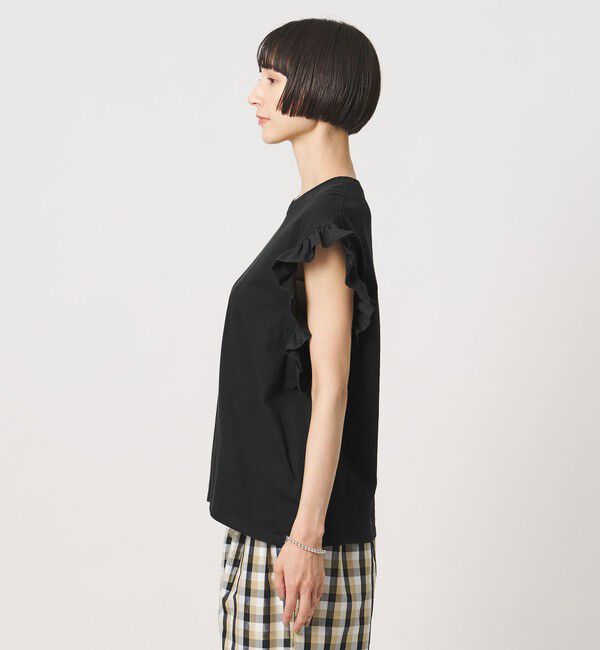 UNITED ARROWS「＜dahl&rsquo;ia＞フリル スリーブ Tシャツ」|Tシャツ・カットソー|