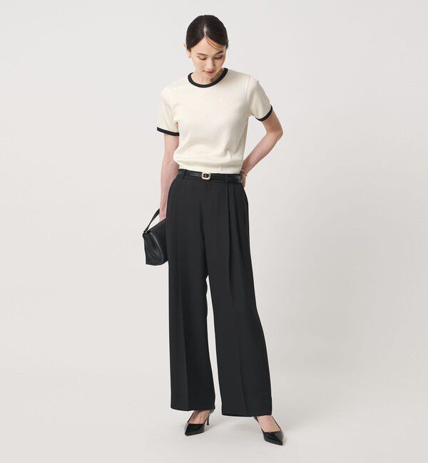 UNITED ARROWS「リブ バイカラーパイピング ショートスリーブ Tシャツ」|Tシャツ・カットソー|