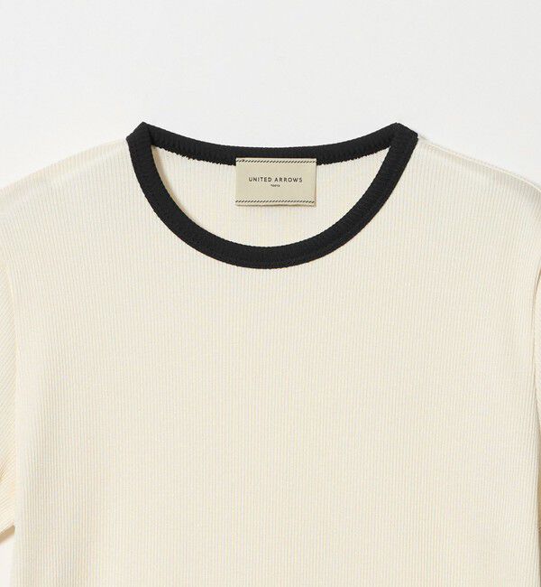 UNITED ARROWS「リブ バイカラーパイピング ショートスリーブ Tシャツ」|Tシャツ・カットソー|