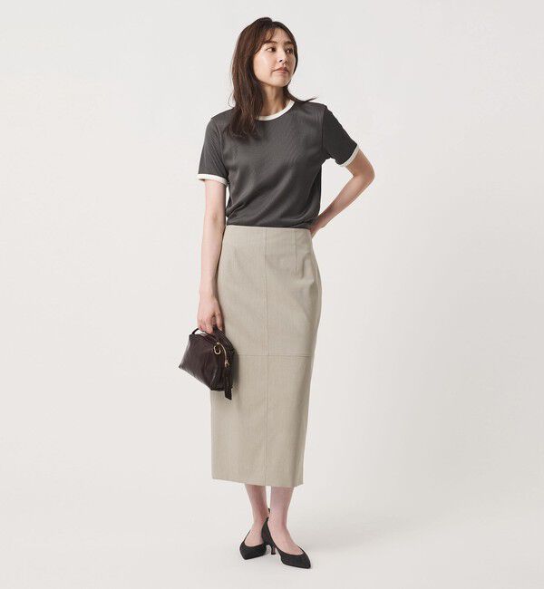 UNITED ARROWS「リブ バイカラーパイピング ショートスリーブ Tシャツ」|Tシャツ・カットソー|