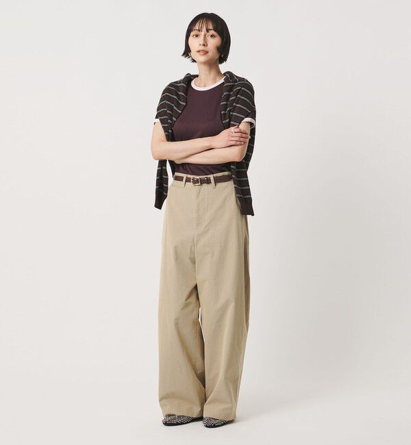 UNITED ARROWS「リブ バイカラーパイピング ショートスリーブ Tシャツ」|Tシャツ・カットソー|