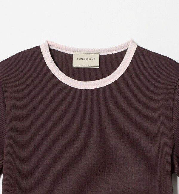 UNITED ARROWS「リブ バイカラーパイピング ショートスリーブ Tシャツ」|Tシャツ・カットソー|
