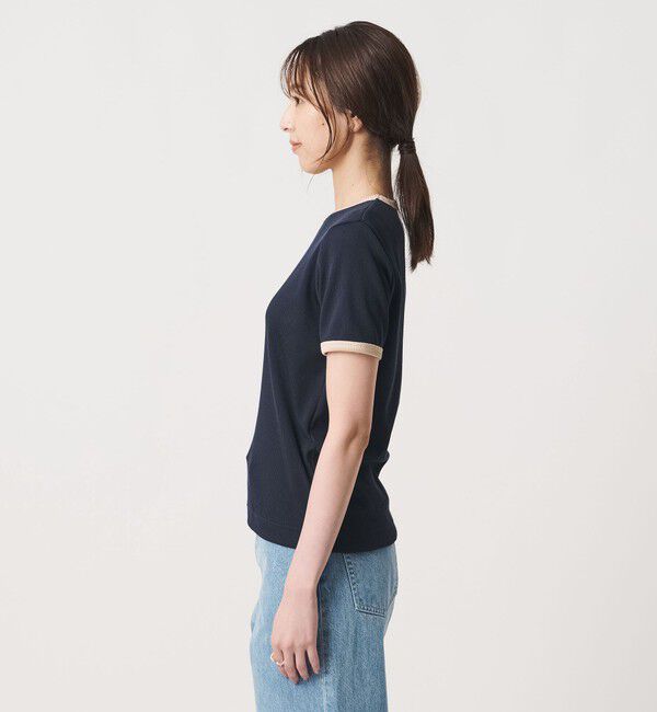 UNITED ARROWS「リブ バイカラーパイピング ショートスリーブ Tシャツ」|Tシャツ・カットソー|