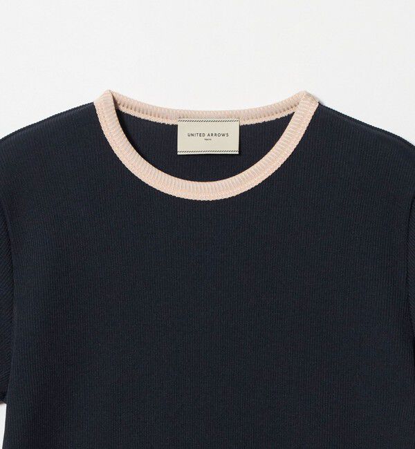 UNITED ARROWS「リブ バイカラーパイピング ショートスリーブ Tシャツ」|Tシャツ・カットソー|