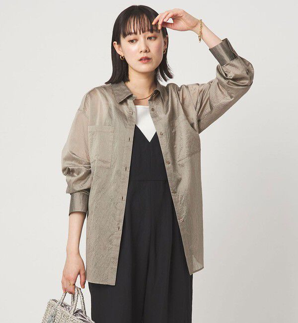 UNITED ARROWS green label relaxing「シアー ストライプ シャツ」|シャツ・ブラウス|