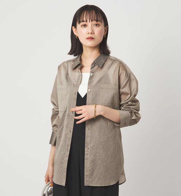 UNITED ARROWS green label relaxing「シアー ストライプ シャツ」|シャツ・ブラウス|
